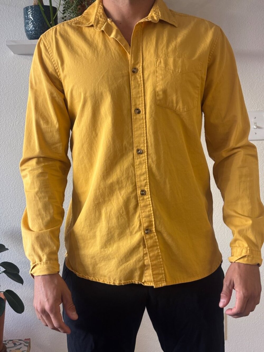Jules Mustard Yellow Button-Down Shirt Men's M